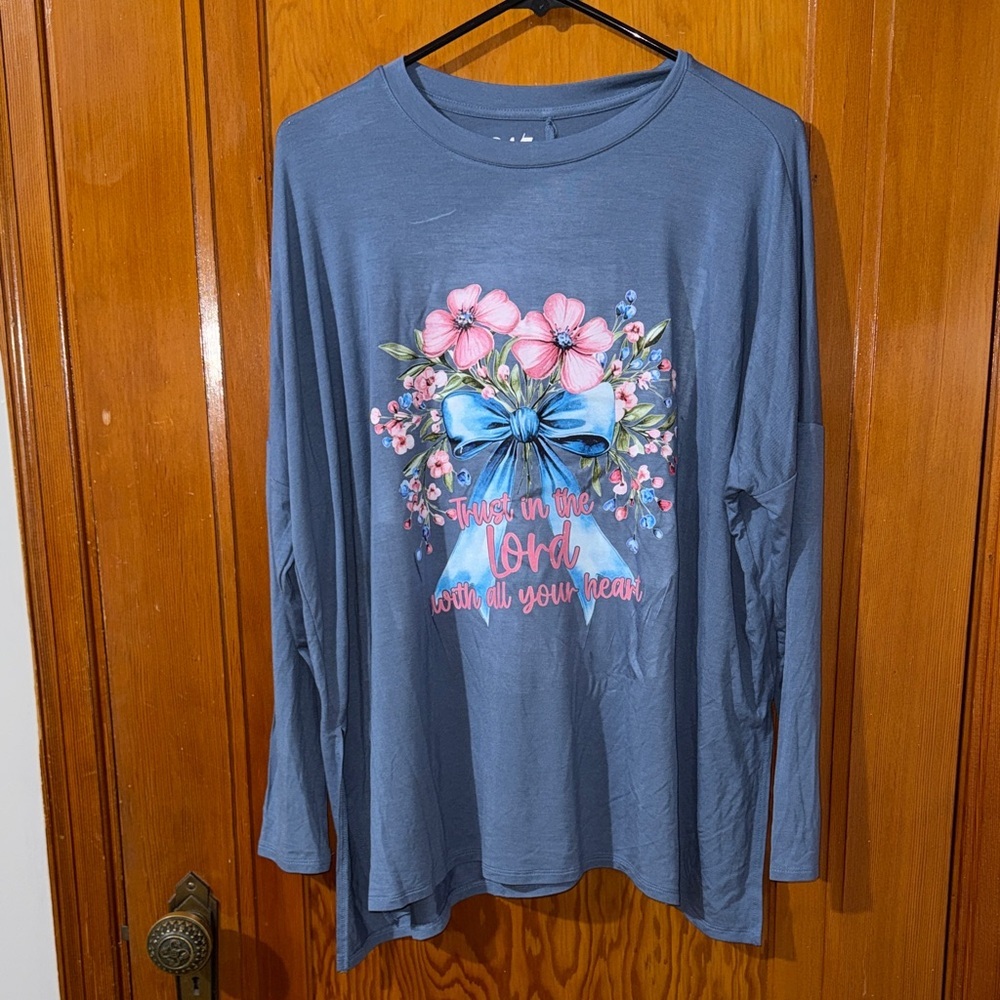 Blue Floral Graphic Women's Tunic